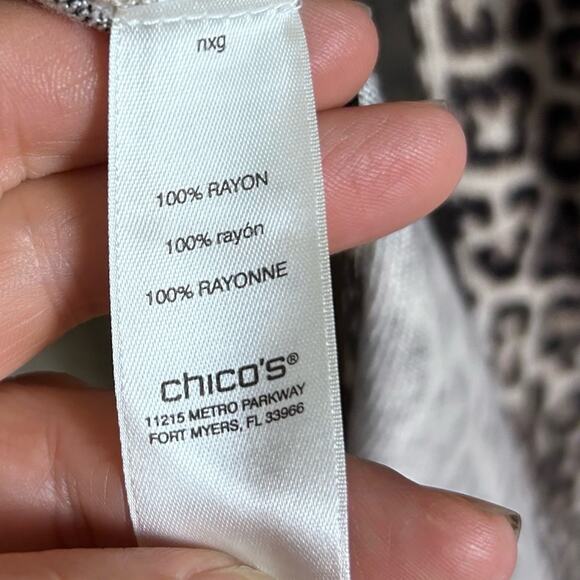 Chico's cardigan XL longline cascade open leopard capsule mobwife light weight - Picture 8 of 8